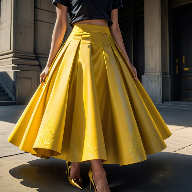 Drawing of a yellow skirt from concrete