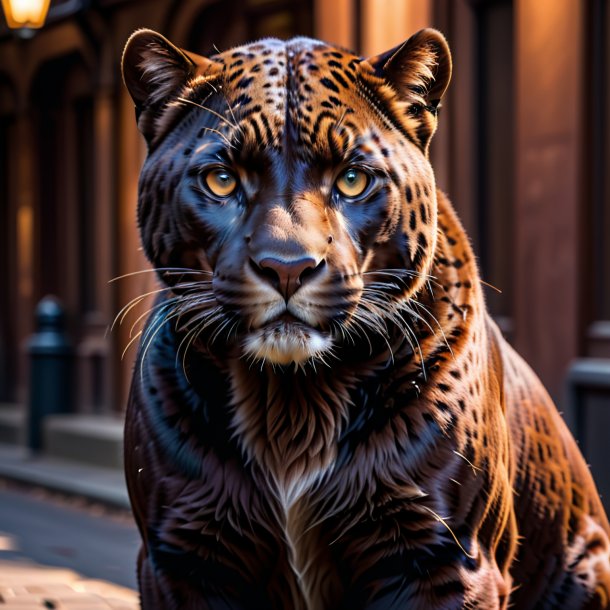 Pic of a panther in a brown coat