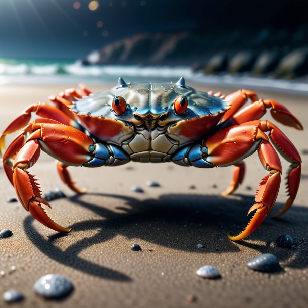 Image of a crab in a gray shoes