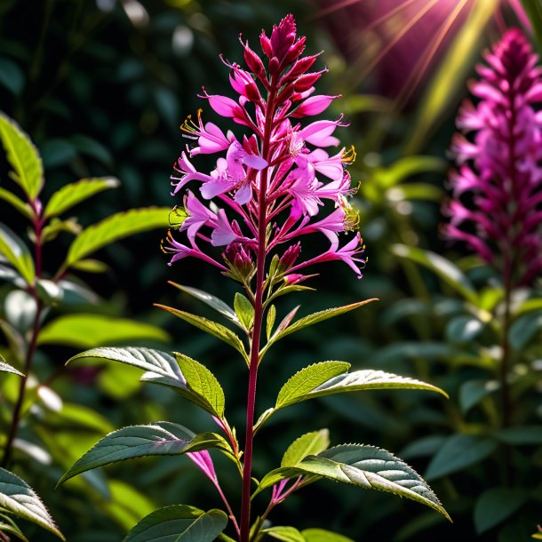 Figura de un sauceherb rosal maroonbay