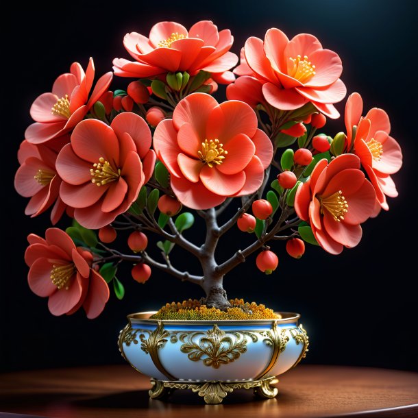 Clipart of a coral quince