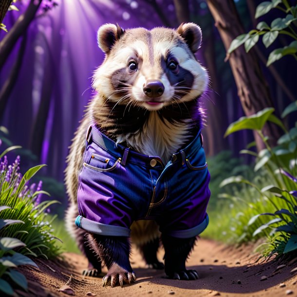 Pic of a badger in a purple jeans