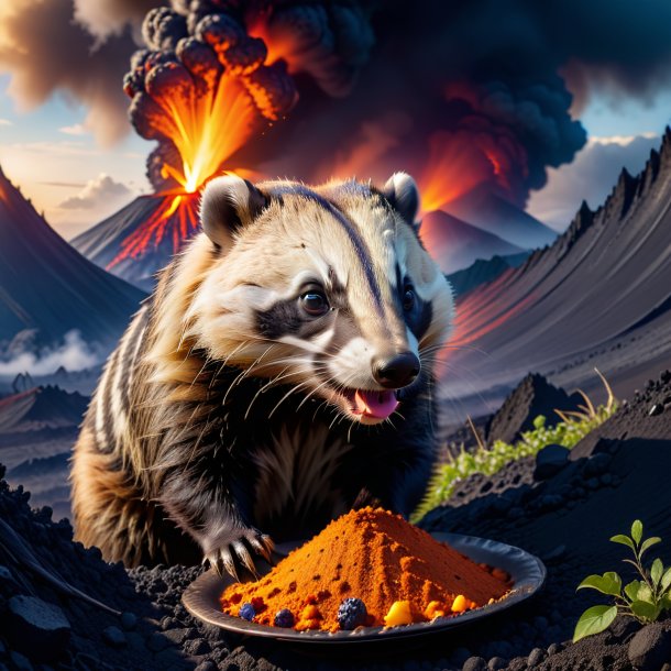 Pic of a eating of a badger in the volcano