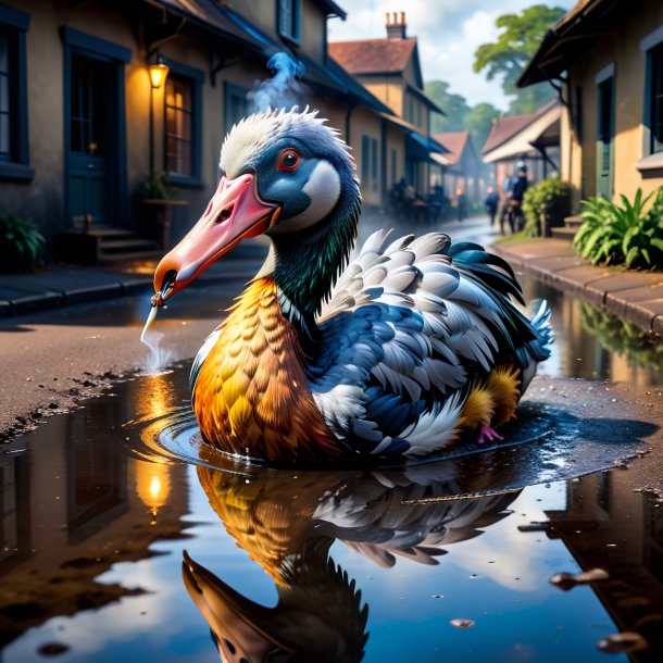 Foto de un fumar de un dodo en el charco