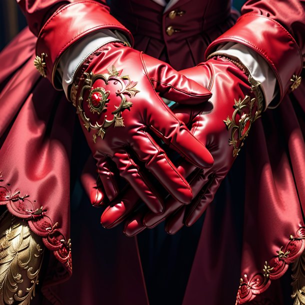 Image of a crimson gloves from clay