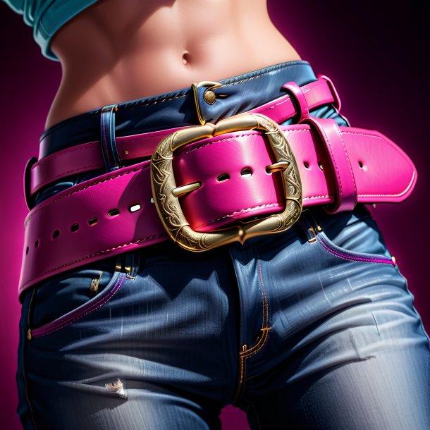 Sketch of a hot pink belt from iron