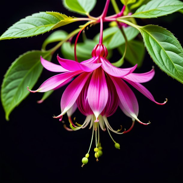 Photography of a fuchsia elastic momordica