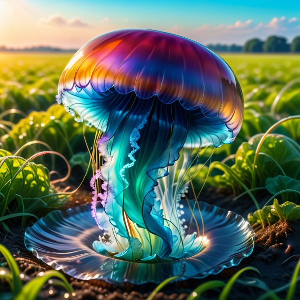 Picture of a drinking of a jellyfish on the field