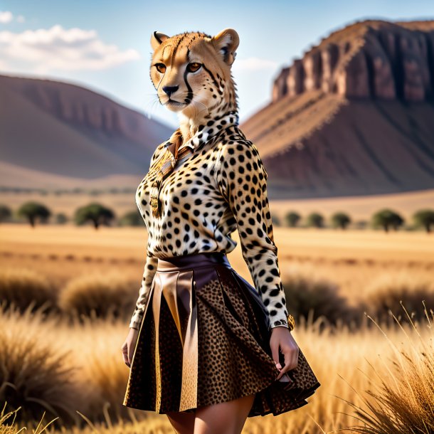 Picture of a cheetah in a brown skirt