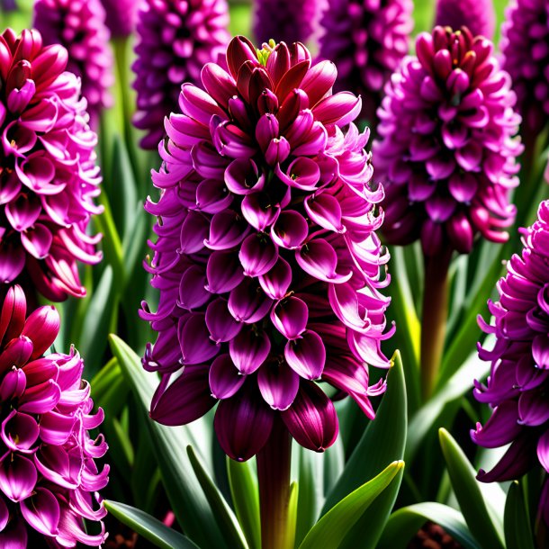 "clipart of a magenta hyacinth, expanded"