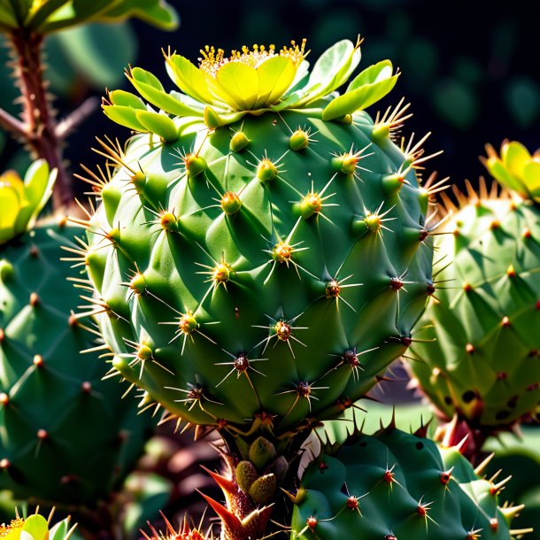 Imagen de una pera espinosa verde guisante