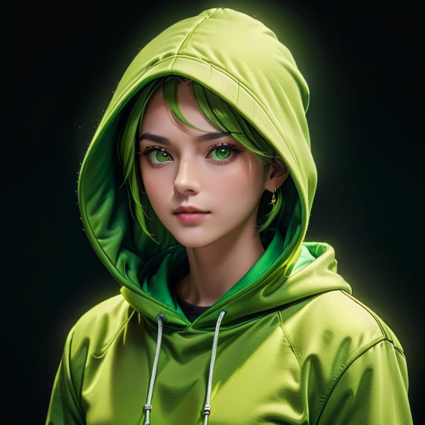 Drawing of a pea green hoodie from clay