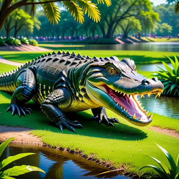 Image of a playing of a alligator in the park