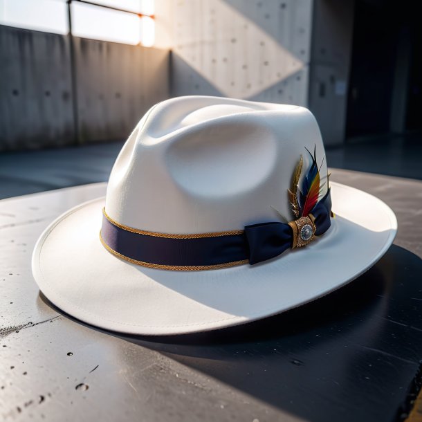 Pic of a white hat from concrete