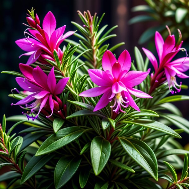 Portrait d'un romarin fuchsia