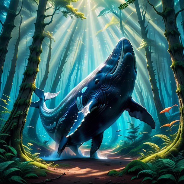 Picture of a dancing of a whale in the forest