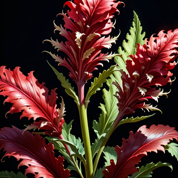 Dessin d'un acanthus rouge