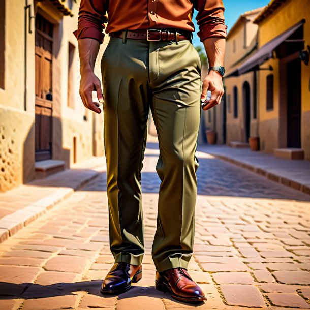 Photo of a olive trousers from clay