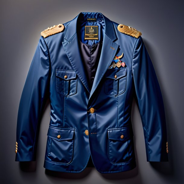 Drawing of a navy blue jacket from gypsum