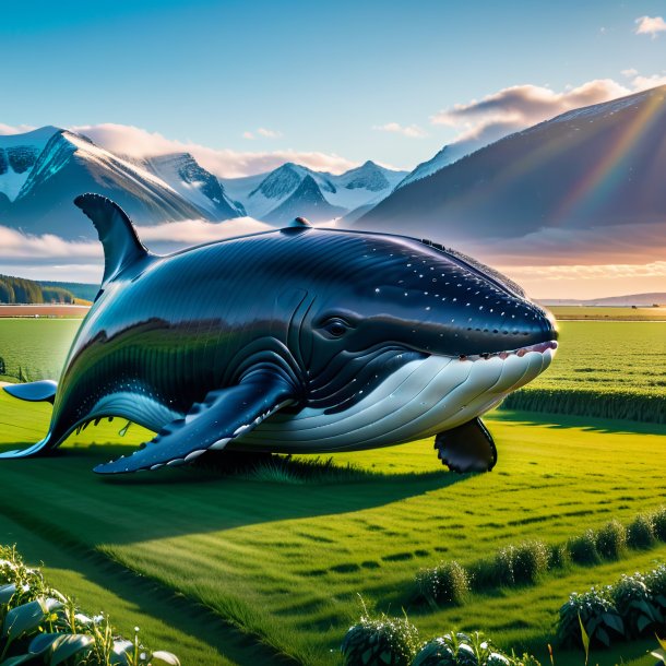 Pic of a whale in a coat on the field