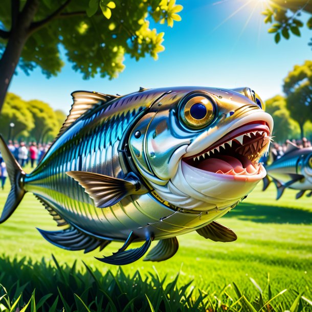 Image of a smiling of a sardines in the park