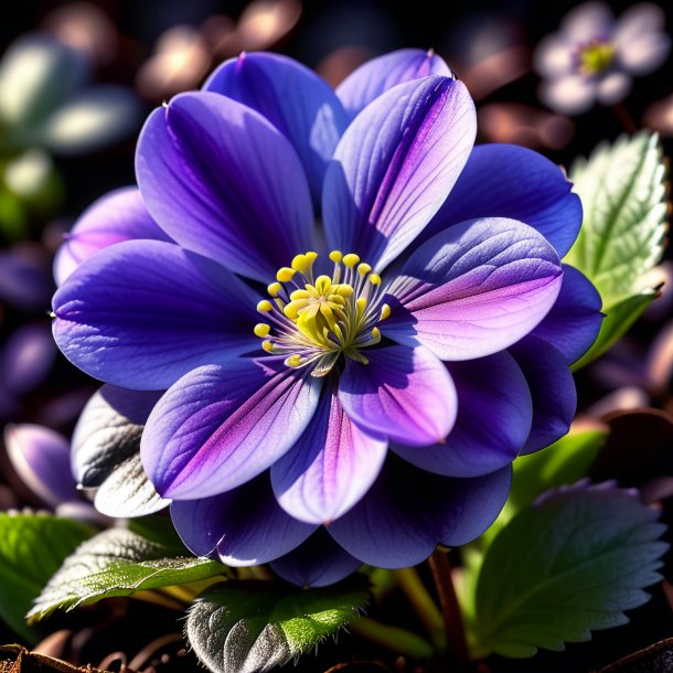 Clipart of a charcoal hepatica