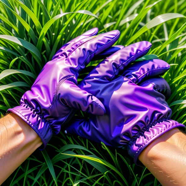 Picture of a purple gloves from grass