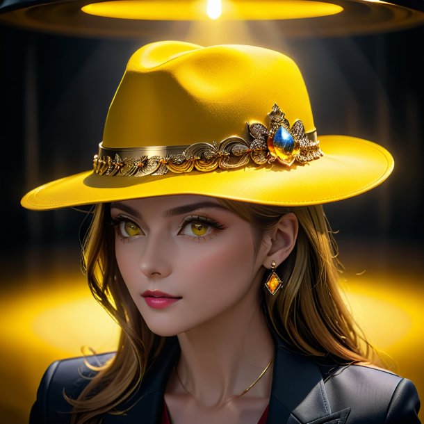 Imagen de un sombrero amarillo de metal