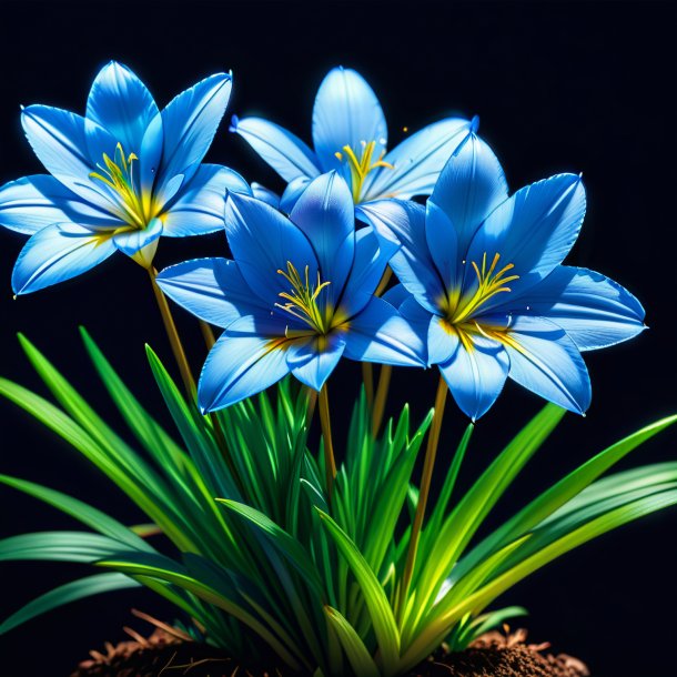 Drawing of a blue zephyranthes