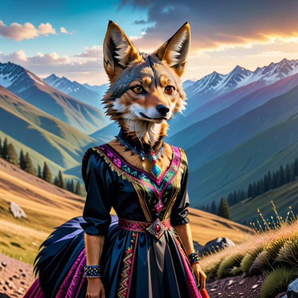 Pic of a jackal in a dress in the mountains