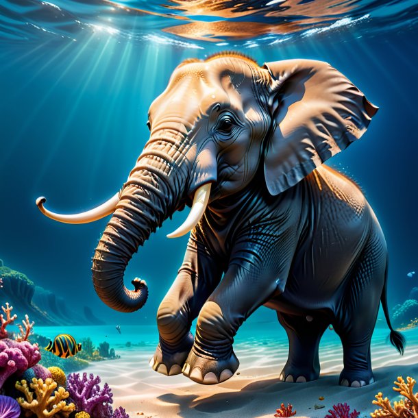 Pic of a elephant in a gloves in the sea