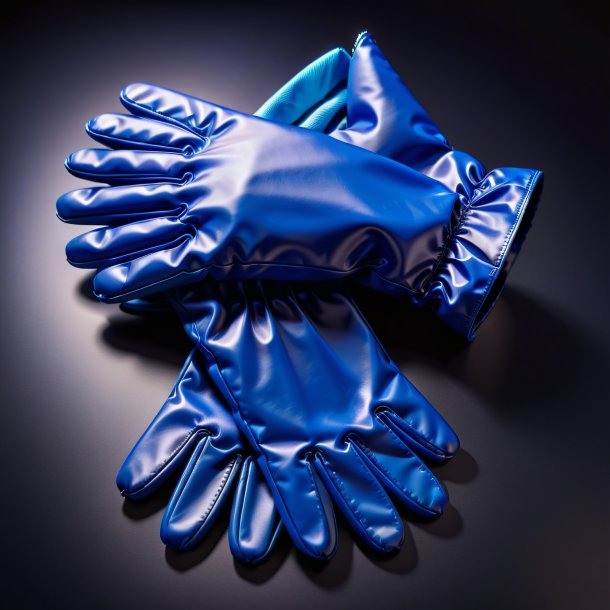 Picture of a navy blue gloves from polyethylene