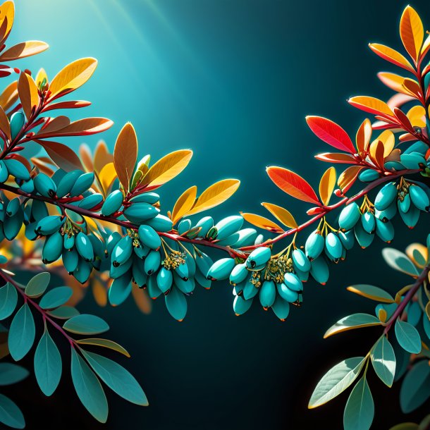 Illustration of a teal barberry