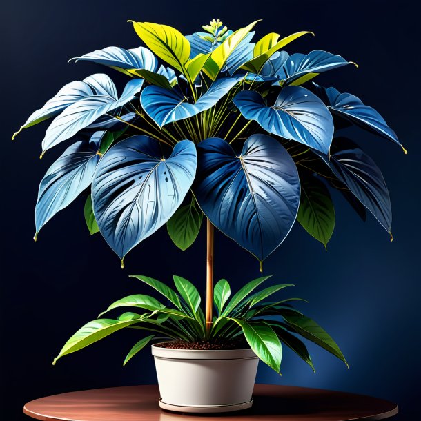 Sketch of a navy blue umbrella plant