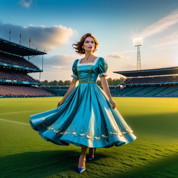 Photo of a haddock in a dress on the field