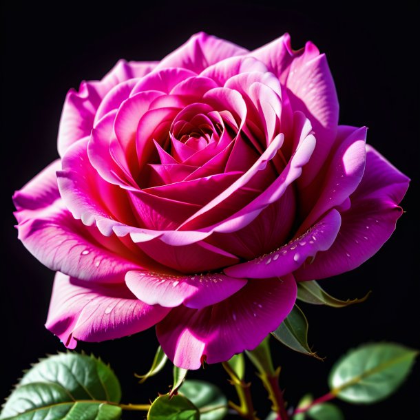 Photographie d'une rose magenta