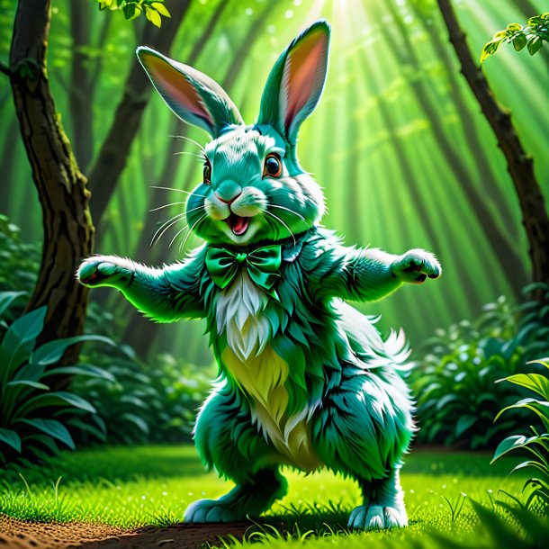 Image d'un lapin vert dansant