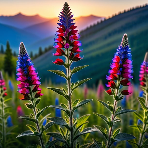 Retrato de um bugloss carmesim