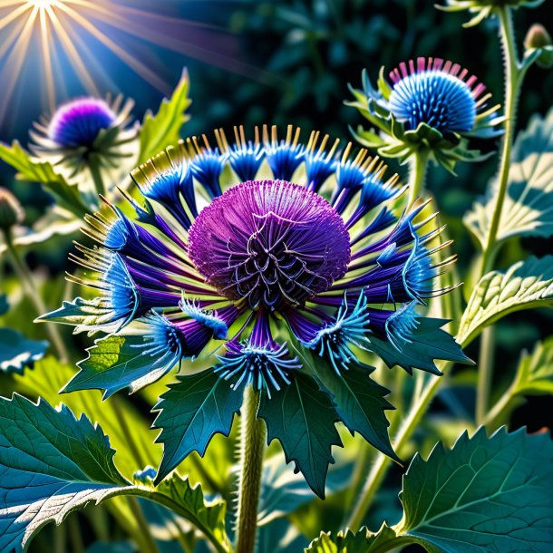 Drawing of a blue burdock