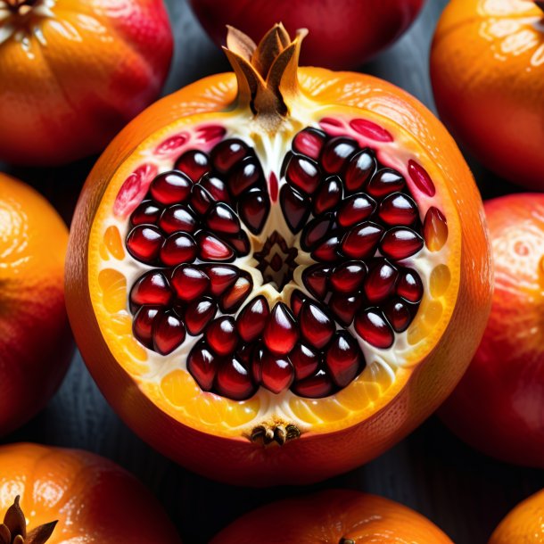 Portrayal of a orange pomegranate