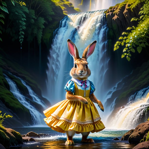 Pic of a hare in a dress in the waterfall