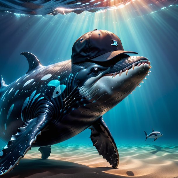 Image d'une baleine dans une casquette noire