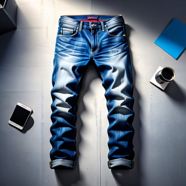 Sketch de um jeans azul de concreto