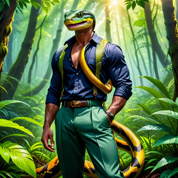 Photo of a snake in a trousers in the forest