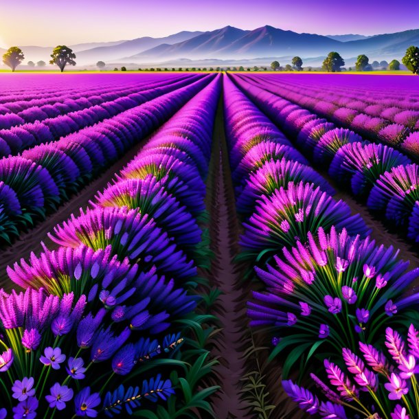 Clipart of a purple fieldrush