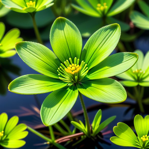 "depicting of a green crowfoot, marsh"