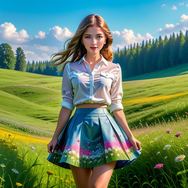 Pic of a mol in a skirt in the meadow