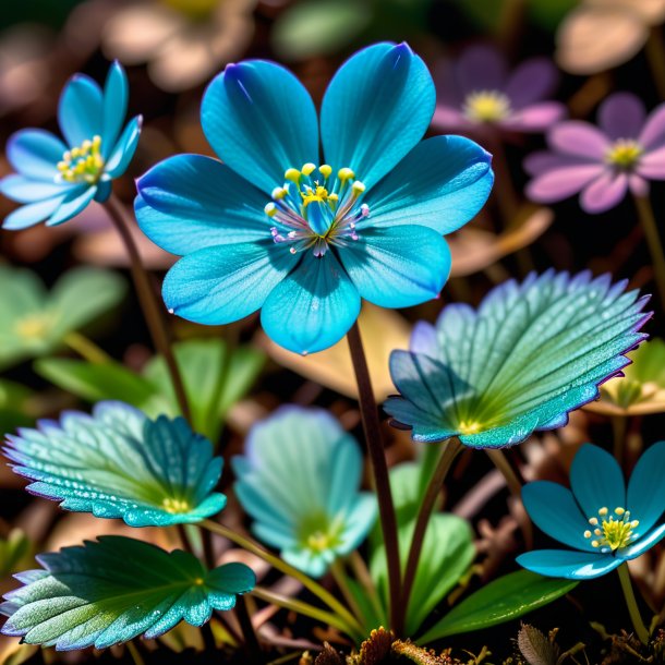 Picture of a teal hepatica