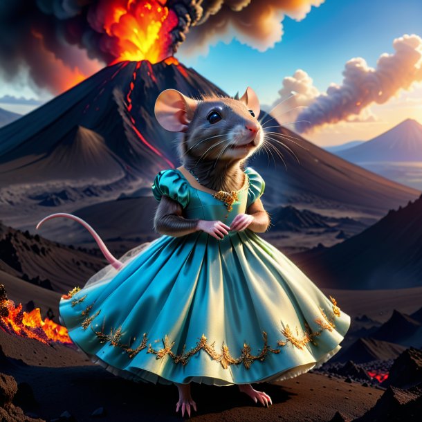 Pic d'un rat dans une robe dans le volcan