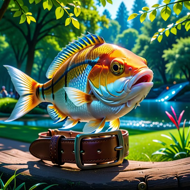 Image of a fish in a belt in the park